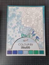 Color by shades blauw groen, kleurboek, 40 pagina's