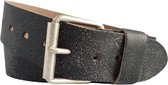 Leren Riem - 5 cm Breed - Crack Zwart - Maat 105 (totale lengte 120) - Met Nikkelvrije gesp