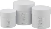 J-Line Set Van 3 Dozen Rond Hoog Bloemen Papier Wit/Zilver Set van 2 stuks ( 6 dozen)