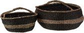 J-Line Set 2 Manden Rond Zeegras Zwart