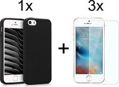 iPhone 5c hoesje zwart siliconen case hoes cover hoesjes - 3x Iphone 5c screenprotector