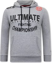 Hoodie Heren Print - Ultimate Fighting - Grijs