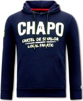 Local Fanatic Hoodie Imprimé Homme - El Chapo - Blauw / Marine - Tailles: L.