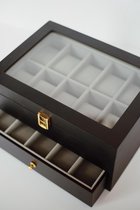 Horlogebox - luxe horloge houder  - Zwart - geschikt voor 20 horloges
