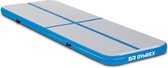 Gymrex Opblaasbare gymnastiekmat - 300 x 100 x 10 cm - 150 kg - blauw / grijs