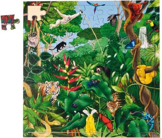 Puzzle en bois 15 pièces pour 3 ans et plus - Puzzlo Jungle
