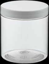 Lege plastic potje 250 ml PET transparant - met witte deksel - set van 10 stuks - Navulbaar - Leeg