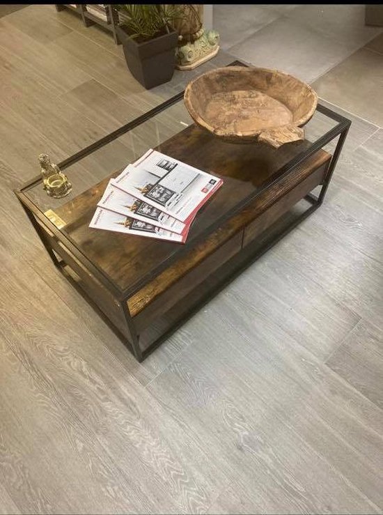 Luxe salontafel met en glasplaat bol.com