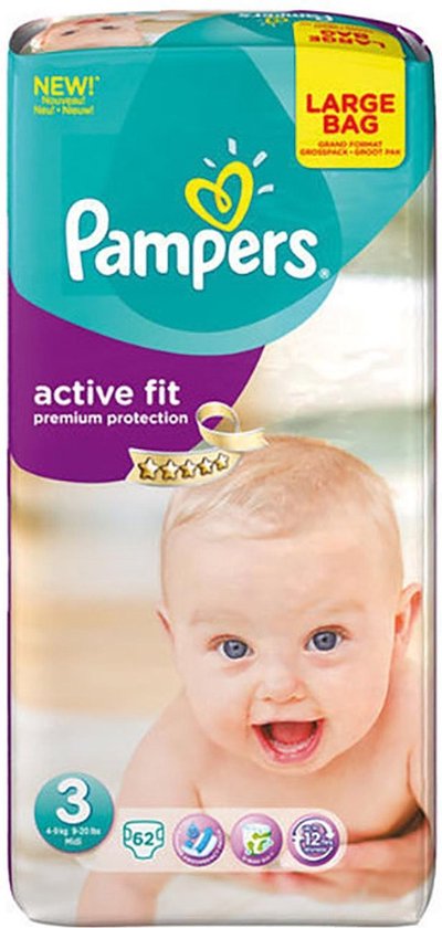 Pampers Active Fit - Combinaison Jumbo Taille 3 62 pcs. | bol.com