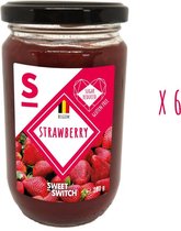 SWEET-SWITCH - Aardbeien Confituur - Jam - Suikerarm - Glutenvrij - KETO - 6 x 280 g