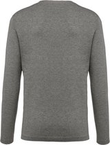 Heren-t-shirt BIO-katoen ronde hals lange mouwen Maat M Grijs .