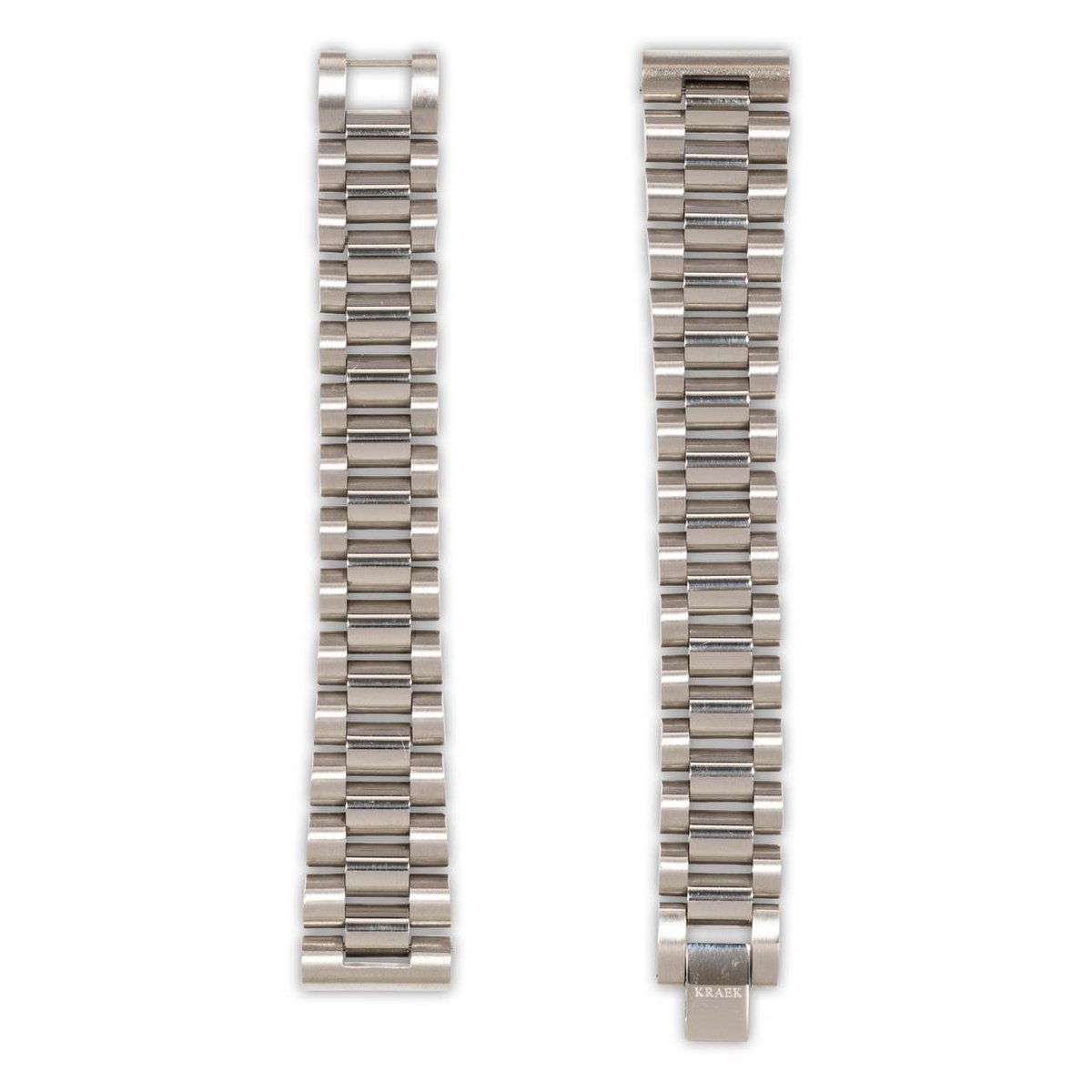 KRAEK Zilver Staal - horlogebandje met quick release - Zilveren Schakelband - 16 mm bandje - Easy click - Met inkort set - Stalen Armband