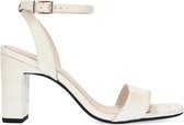 Sacha - Dames - Off white crocoprint sandalen met hak - Maat 42