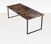 Marmeren Eettafel - Dark Emperador Bruin (U-poot) - 180 x 90 cm  - Gepolijst