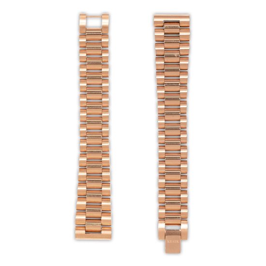 KRAEK Rosé Goud Staal - horlogebandje met quick release - Rosé gouden Schakelband - 16 mm bandje - Easy click - Met inkort set - Stalen Armband