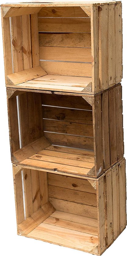 Thermisch Incarijk van De Kisten Koning Set van 3 gebruikte houten kisten: originele vintage  fruitkisten... | bol.com