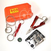 SOS survival kit in waterdichte container