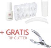 GUAPÀ - Complete Kunstnagel Set French Manicure Wit met Nagellijm en Tipknipper - Voor Nagelverlenging & Nepnagels