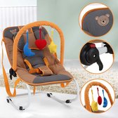 Pippa Design baby wipstoel met 3-punts veiligheidssysteem - bruin/oranje