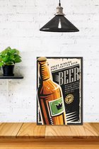 3d Retro Hout Poster Beer