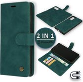 Casemania Hoesje Geschikt voor Samsung Galaxy A21S Emerald Green - 2 in 1 Magnetic Book Case