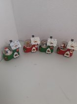 Groene en rode sneeuwbollen - Laars - vier stuks