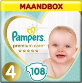 Pampers - Premium Care - Maat 4 - Maandbox - 108 luiers