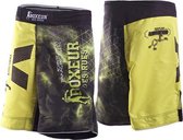 Boxeur Des Rues - MMA Short - Sublimation Print - Zwart/Geel - XL
