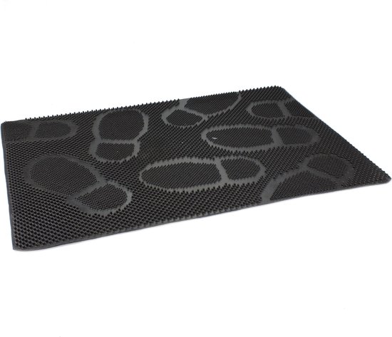2x pièces tapis de porte en caoutchouc / tapis d'extérieur noir avec des clous 60 x 40 cm - tapis de sol antidérapants adaptés à une utilisation intérieure et extérieure