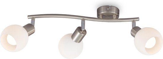 B.K.Licht - Plafonnier - lampe de plafond - pivotante - avec abat-jour en verre - lampe de salon - 3.000K - incl. 5W E14