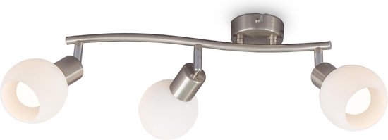 B.K.Licht - LED Plafondlamp - plafondspots met 3 lichtpunten - draaibar - met glazen kap - witte spotjes - woonkamer lamp - incl. lichtbronnen E14 - warm wit licht