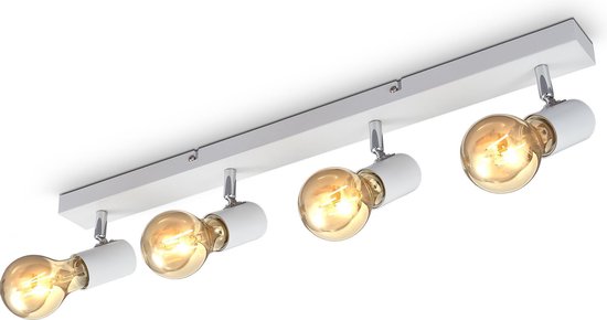 B.K.Licht - Plafondlamp - plafoniere - retro - industrieel - spots - draaibaar - excl. E27