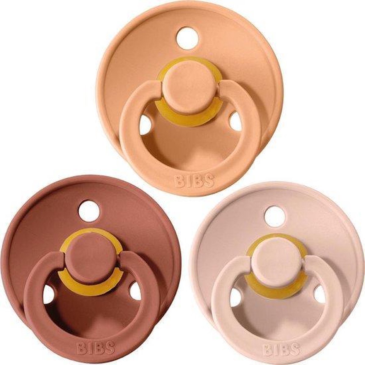 Bibs Fopspeen 3 stuks 0-6 maanden | Blush, Woodchuck, Peach| Maat 1