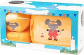 Amuse Plus - Sporty Animals - Brooddoos, snackdoosje en appeldoos - Olifant - Oranje - Cadeauset