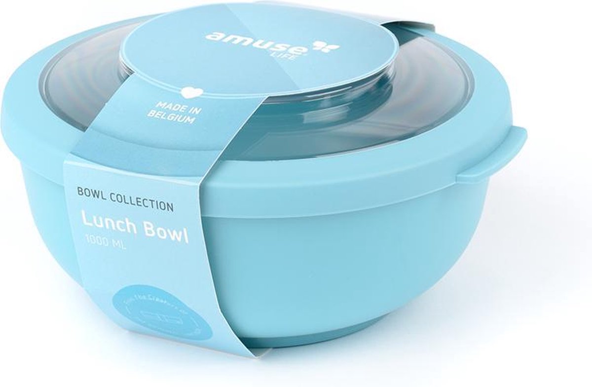 Amuse Life Lunch Bowl - Lunchbox - Vershouddoos met Tritan Deksel - Onverwoestbaar - 1000 ml - Blauw
