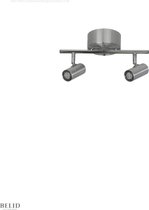 Cato plafondlamp Track (2 spots) Aluminium