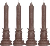 4 Kaarsen - Taupe - h. 25cm - 108 branduren