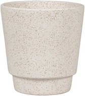 Pot Odense Plain Sand  White S 13x14 cm witte ronde bloempot voor binnen