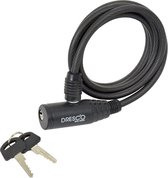 Dresco Kabelslot 150/6 | Kabelslot voor Fiets - 150cm - Rond 6mm - Zwart