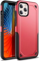 GadgetBay Pro Armor kunststof en schokabsorberend TPU hoesje voor iPhone 12 en iPhone 12 Pro - rood