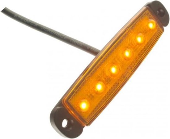 Markeerlicht LED - Oranje opbouw - 6 leds - auto verlichting |
