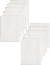 Meyco Baby Uni hydrofiele doeken - 10-pack - biologisch - white - 80x80 cm