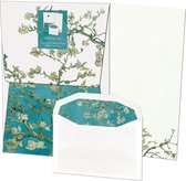 Bekking & Blitz - Briefpapier met enveloppen - 10 vellen briefpapier - Inclusief enveloppen - Almond blossom - Amandel bloesem - Vincent van Gogh - Van Gogh Museum Amsterdam