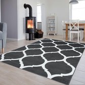 Tapiso Luxury Vloerkleed Grijs Trellis Woonkamer Modern Tapijten Maat- 140x200