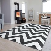 Tapiso Luxury Vloerkleed Wit Woonkamer Slaapkamer Modern Tapijt Maat- 120x170