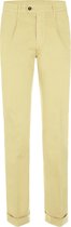 The English Hatter Herfst/Winter 2021 Pantalon met Bandplooi en omslag Mannen Geel Katoen Maat: 48