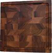 CMC Kitchen Wood Snijplank Met Saprand - 28 x 28 x 3 cm - Donkerbruin