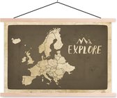 Affiche scolaire - Kaart Europa - Vintage - Citation - 90x60 cm - Lattes vierges