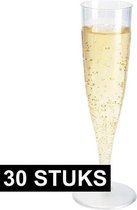 Champagne glazentransparant - Plastic - 30 stuks