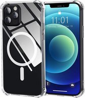 Hoesje Geschikt voor iPhone 12 Mini Hoesje – Hoesje Geschikt voor iPhone 12 Mini met Oplaadfunctie hoesje case - met Oplaadfunctie cover - Transparant